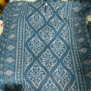 Private Label Winter Wool Kurti And Pant Set Colour Blue Size Xl