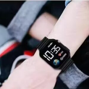 Private Label Digital Ultra LED Display watch colour black