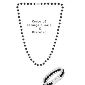 Private Label Karungali Mala Bracelet Combo Set for Men women colour black silver