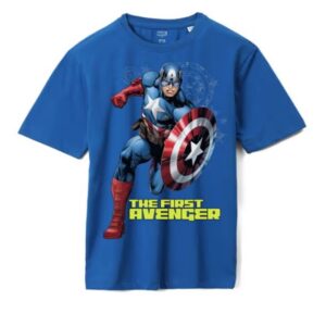 Wyo Superhero Print Loose Fit Crew Neck TShirt Colour Peach Size 1 2 Year