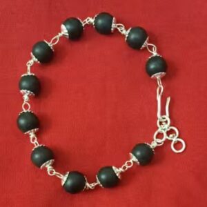 Private Label Original karungali bracelet with silver colour coated cap