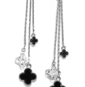 Private Label Galaxy Black Silver Plated Handcrafted Contemporary Drop Earrings