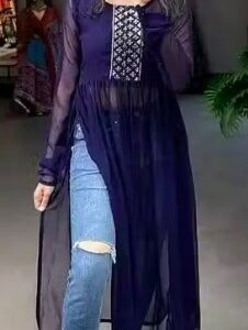 Private Label Sheer Dress Colour Navy Blue Size XXS