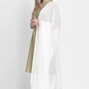 Private Label Chiffon plain white dupatta