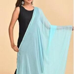 Private Label Fancy women dupatta Sky Blue Colour
