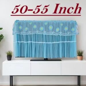 Private Label All Model TV Cover Colourful Dustproof for LCD LED Household Hanging Net clothing Tv Cover colour sky blue