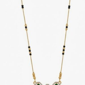 Safora Modern Short Mangalsutra Premium Gold Plated Colour Green
