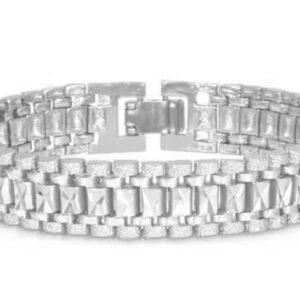 Private Label Stainless Steel Silver Plated Bracelet for Men Boys FREESIZE