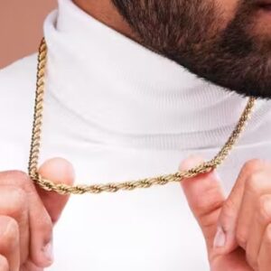 Private Label Rose Gold Sterling Silver Italian Rope Chain