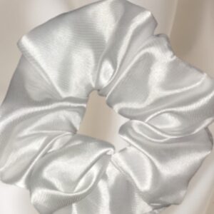 Private Label Peaceful White Satin Scrunchie