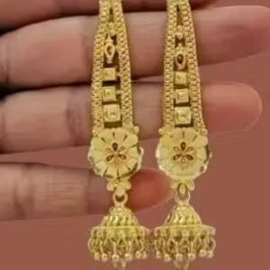 Private Label 1 GRAM GOLD PALTED JHUMKI EARRING Golden