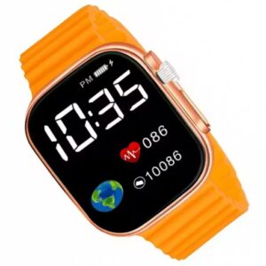 Private Label TWH Ultra Smart LED Digital Watch  Waterproof Orange Strap Watch for Kids yellow colour