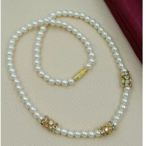 Private Label Designer Pearl Moti Mala Necklace for Traditional Wear colour white size free