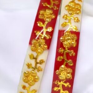 Private Label Womens Lamination Plastic Shakha Pola Bangles colour red size free