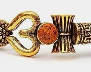 Private Label Trishul Damru Lord Shiv Om Rudraksha Beads BLACK Color Leather Bracelet for Men Women FREESIZE