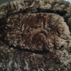 Oval Shaped Faux Fur Pet Bed Brown Size XL