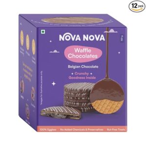 Nova Nova Assorted Belgian And Dark Waffle Chocolates Cream Filled Biscuit 120 Gm