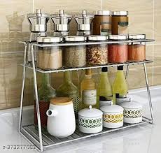 Stainless Steel 2 Tier Kitchen Rack And Organizer Spice Rack