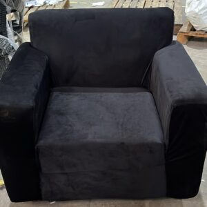 Black Colour Velvet Single Seater Sofa