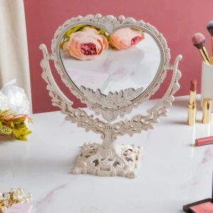 Anastasia Vintage Heart Double Sided Mirror Ivory
