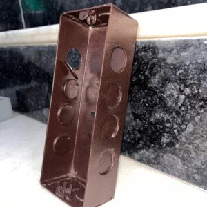 Square Metal Modular Electrical Box 6 Module Concealed Mount Brown