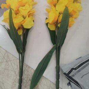 Yellow Artificial Flower Bunch Home Decor Vase Flowers 2pcs