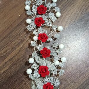 New Trendy Rose Crystal Tiara With Combo Of Beautiful Rose And Pink Hair Pin For Girls