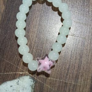 Star And Moon Charms Pink And Sky Blue Beaded Bracelets