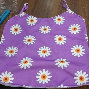 Womens Strap Tank Purple Flower Printed Size M