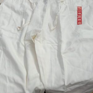 White Solid Mens Casual Cotton Pajama Size 44