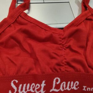 Womens Cotton Sports Bra Size 28 Red