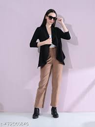 Womens Cotton Blazer Size L Black