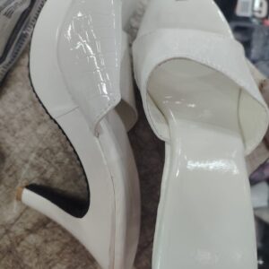 White High Heel Slip On Sandals For Women Size 7