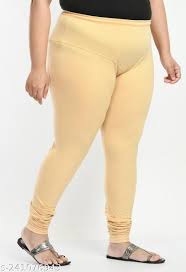 Beige Color Leggings For Women Size 2XL