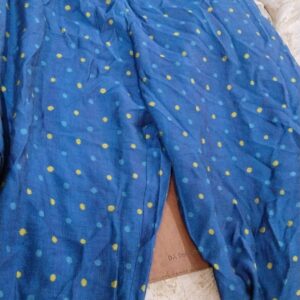 Blue Color Dotted Plazo For Women Size 4XL