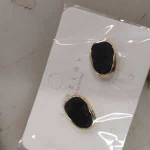 Black Stone Korean Earrings For Women