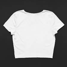 White Plain Round Neck Crop Top For Women Size S