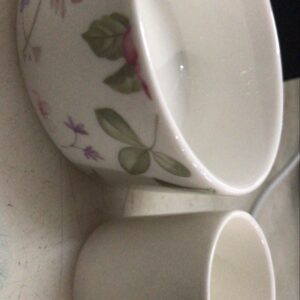 Anastasia Multicolor Floral Printed White Ceramic 2 Piece Set