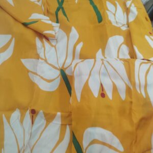 Mustard Printed Short Kurta Set For Women Size 3XL