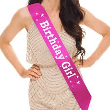 Pink Colour Birthday Girl Sash
