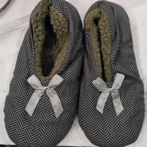 Slipper Socks Warm Soft Non Slip House Lined With Grippers Slipp Grey Printed Size 37 To 41