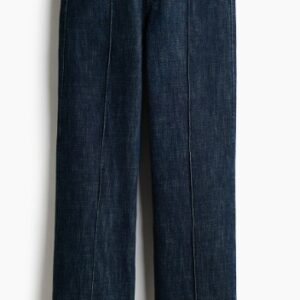 H And M Women Straight High Jeans Dark Blue Size Euro 34