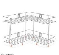 Stainless Steel 2 Tier L Shape Kitchen Corner Rack