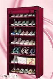 Plastic Shoes Rack 5 Layer Wine Color