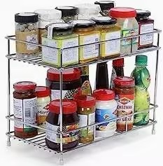 Stainless Steel 2 Layer Kitchen Spice Rack