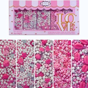 Confect Cake Cupcake Sprinkles Love Sprinkles Mix Pink 140G