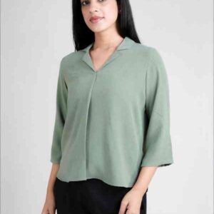 Floor Mint Green Wrinkle Top For Women Size XL