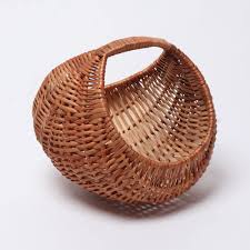 Handcrafted Wicker Cane Moon Basket