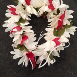 White And Red Colour Gajra Juda For Women