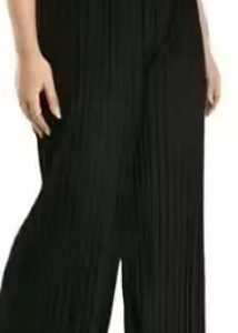 Women Wrinkle Crush Palazzo Black Size S